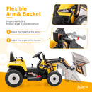 12V Battery-Powered Kids Ride-On Excavator Loader Digger with Adjustable Arm Yellow Magic Cars 4