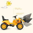 6V Battery-Powered Kids Ride-On Excavator Tractor with Digging Bucket Yellow Magic Cars 1