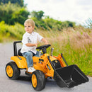 6V Battery-Powered Kids Ride-On Excavator Tractor with Digging Bucket in Yellow Magic Cars 2