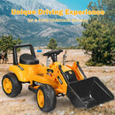 6V Battery-Powered Kids Ride-On Excavator Tractor with Digging Bucket in Yellow Magic Cars 4