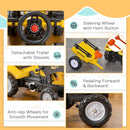 Kids Ride-On Pedal Excavator and Bulldozer with Forward/Backward Movement and 6 Wheels Magic Cars 3