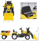 Kids Ride-On Pedal Excavator and Bulldozer with Forward/Backward Movement and 6 Wheels Magic Cars 4