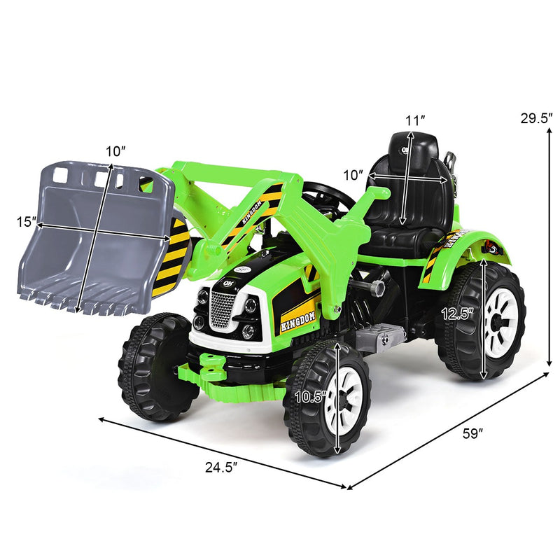12V Battery-Powered Kids Ride-On Excavator Truck with Front Loader Digger Magic Cars 1