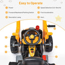12V Battery-Powered Kids Ride-On Yellow Excavator Truck with Front Loader Digger Magic Cars 2
