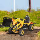 12V Battery-Powered Kids Ride-On Yellow Excavator Truck with Front Loader Digger Magic Cars 6