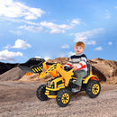 12V Battery-Powered Kids Ride-On Yellow Excavator Truck with Front Loader Digger Magic Cars 7