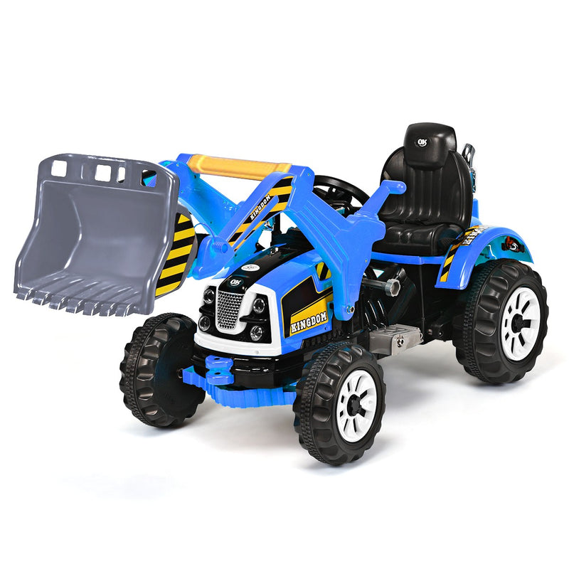 12V Battery-Powered Kids Ride-On Blue Excavator Truck with Front Loader Digger Magic Cars Variant 0