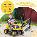 6V Battery-Powered Kids Ride-On Excavator Truck with Front Loader and Bulldozer Attachments Magic Cars 1