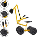 Kids Ride-On Excavator with Dual Hand Controls and 360° Rotatable Seat in Yellow Magic Cars 3