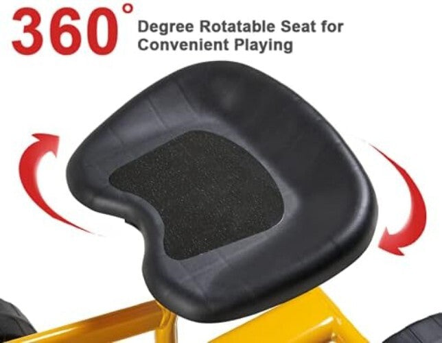 Kids Ride-On Excavator with Dual Hand Controls and 360° Rotatable Seat in Yellow Magic Cars 6
