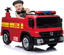 12V Battery Powered Kids Electric Fire Truck Ride-On Vehicle with Remote Control Magic Cars 1
