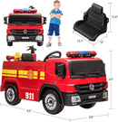 12V Battery Powered Kids Electric Fire Truck Ride-On Vehicle with Remote Control Magic Cars 4