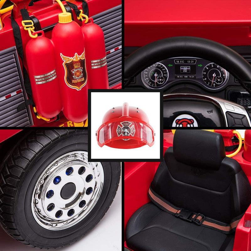 12V Battery Powered Kids Electric Fire Truck Ride-On Vehicle with Remote Control Magic Cars 7