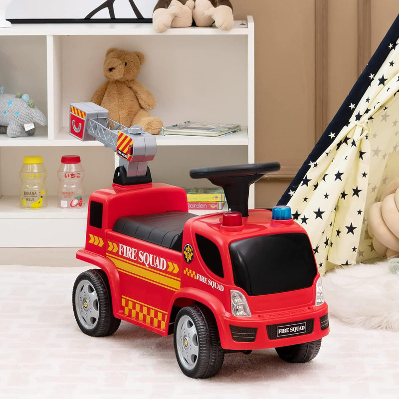 Toddler Foot-to-Floor Ride-On Fire Truck Car with Sounds and Music Magic Cars 8