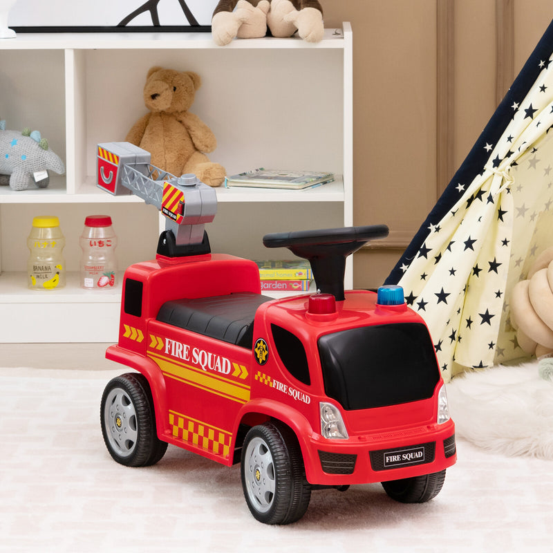 Toddler Ride-On Fire Truck Foot-to-Floor Sliding Car with Sounds and Music Magic Cars 2