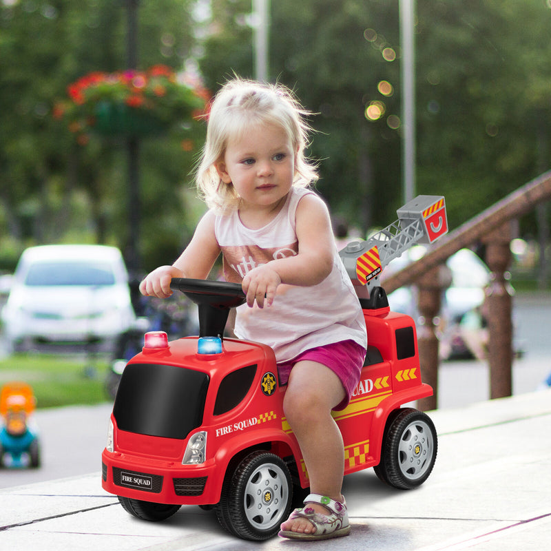 Toddler Ride-On Fire Truck Foot-to-Floor Sliding Car with Sounds and Music Magic Cars 4