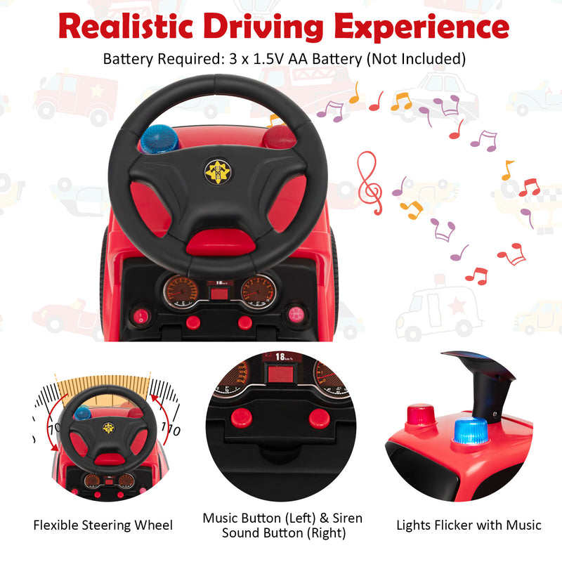 Toddler Ride-On Fire Truck Foot-to-Floor Sliding Car with Sounds and Music Magic Cars 6