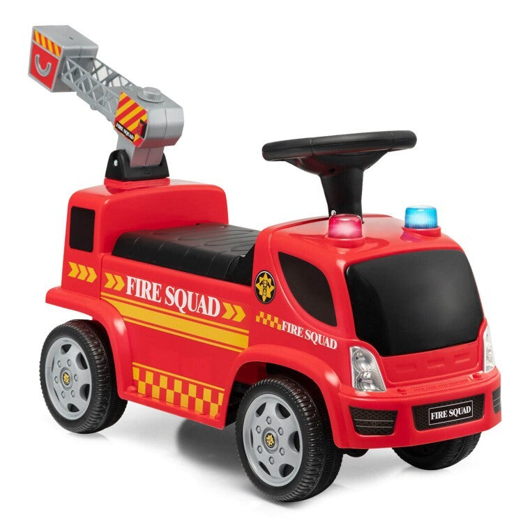 Toddler Ride-On Fire Truck with Bubbles, Headlights, Sliding and Push Walker Features Magic Cars 1