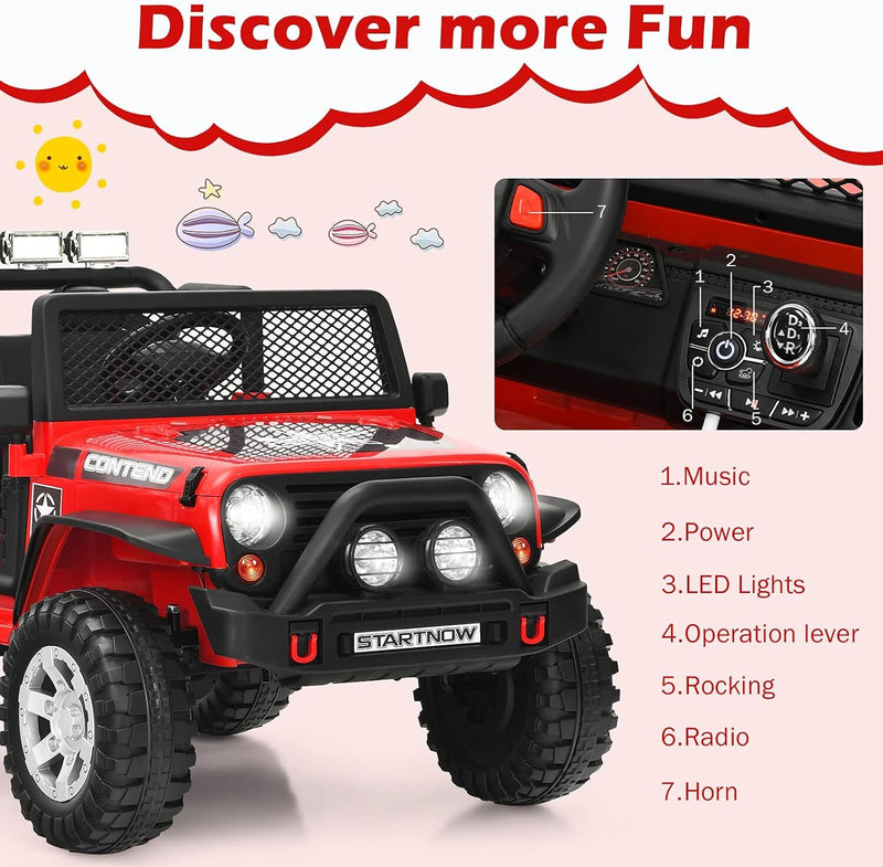 12V Electric Kids Ride-On Jeep Truck with Remote Control Magic Cars 9