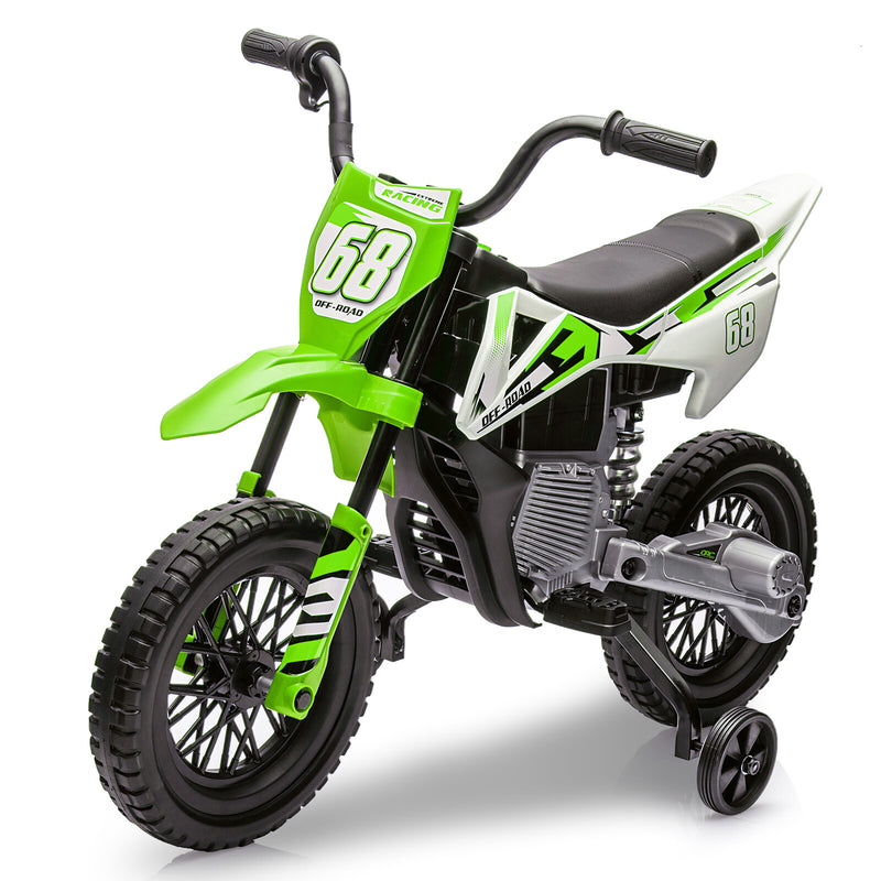 12V Kids Electric Ride-On Dirt Bike with Dual Motors and Training Wheels Magic Cars 1