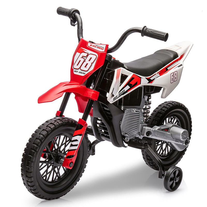 12V Kids Electric Ride-On Dirt Bike with Dual Motors and Training Wheels Magic Cars 8