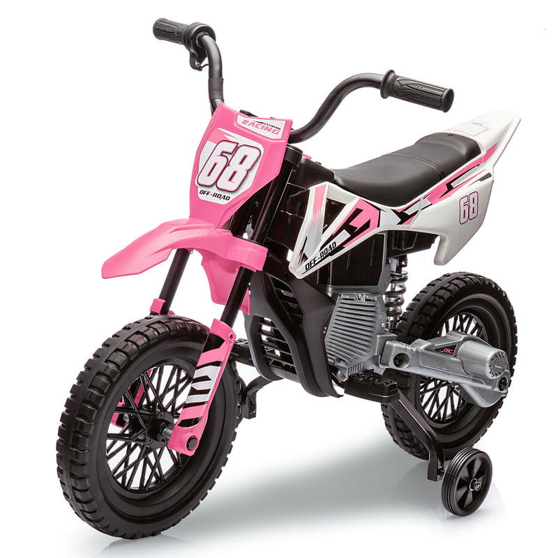 12V Kids Electric Ride-On Dirt Bike with Dual Motors and Training Wheels Magic Cars 9