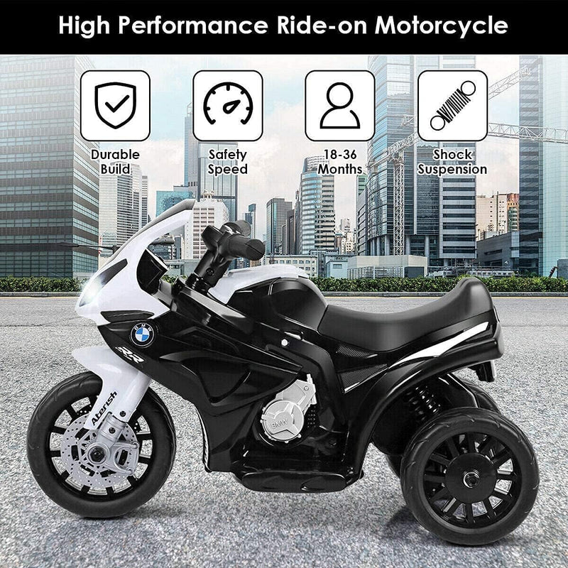 Kids 3-Wheel Ride-On Motorcycle with Training Wheels and Headlight Magic Cars 3