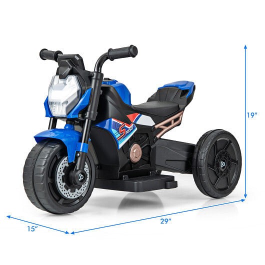 Kids 6V Battery-Powered Ride-On Motorcycle with Detachable Training Wheels Magic Cars 3