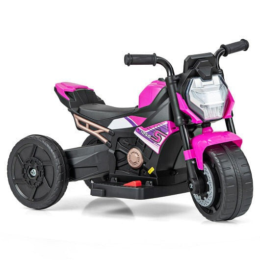 Kids 6V Battery-Powered Ride-On Motorcycle with Detachable Training Wheels Magic Cars 5