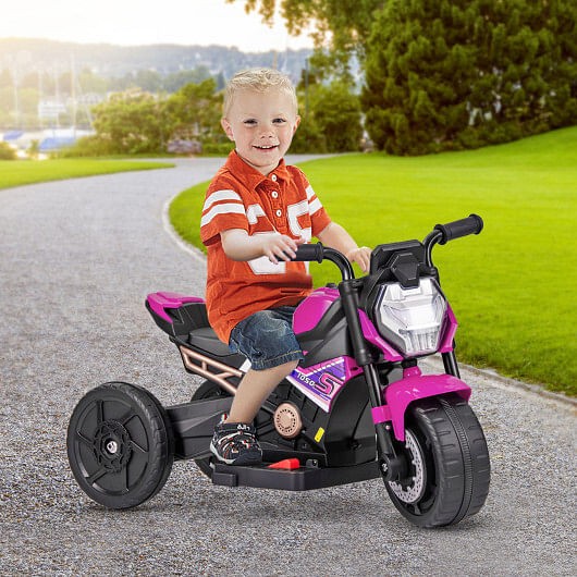 Kids 6V Battery-Powered Ride-On Motorcycle with Detachable Training Wheels Magic Cars 6