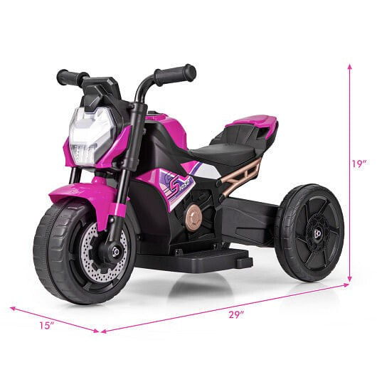 Kids 6V Battery-Powered Ride-On Motorcycle with Detachable Training Wheels Magic Cars 8