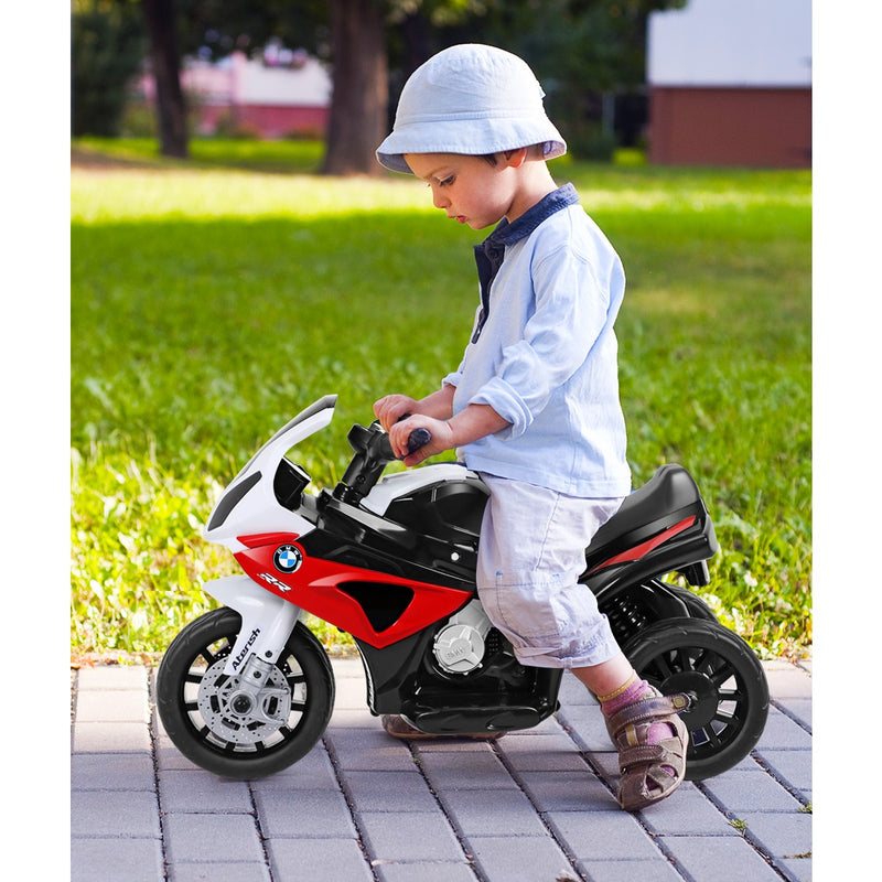 Licensed 6V Electric Kids Ride-On BMW Motorcycle with 3 Wheels, Music, and Lights - Red Magic Cars 2