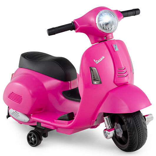 Kids Licensed Vespa Ride-On Motorcycle with LED Headlight and Horn Sound Pink Magic Cars Variant 0