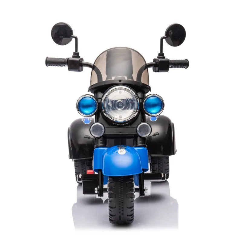 Kids 3-Wheel Battery-Powered Blue Chopper Ride-On Motorcycle Toy, 6V Magic Cars 1
