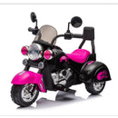 Kids 3-Wheel Battery-Powered Pink Ride-On Chopper Motorcycle Toy 6V Magic Cars 8