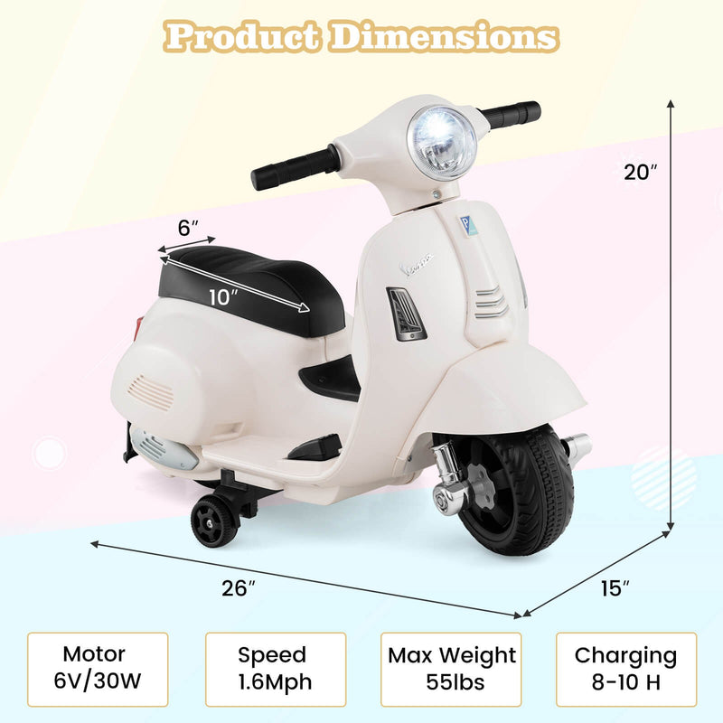 Kids Ride-On Motorcycle with Training Wheels, Headlight, Horn, and 6V Battery Magic Cars 1