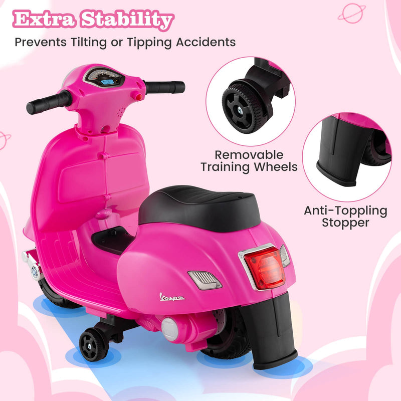 Kids Ride-On Motorcycle with Training Wheels, Headlight, Horn, and 6V Battery Magic Cars 3