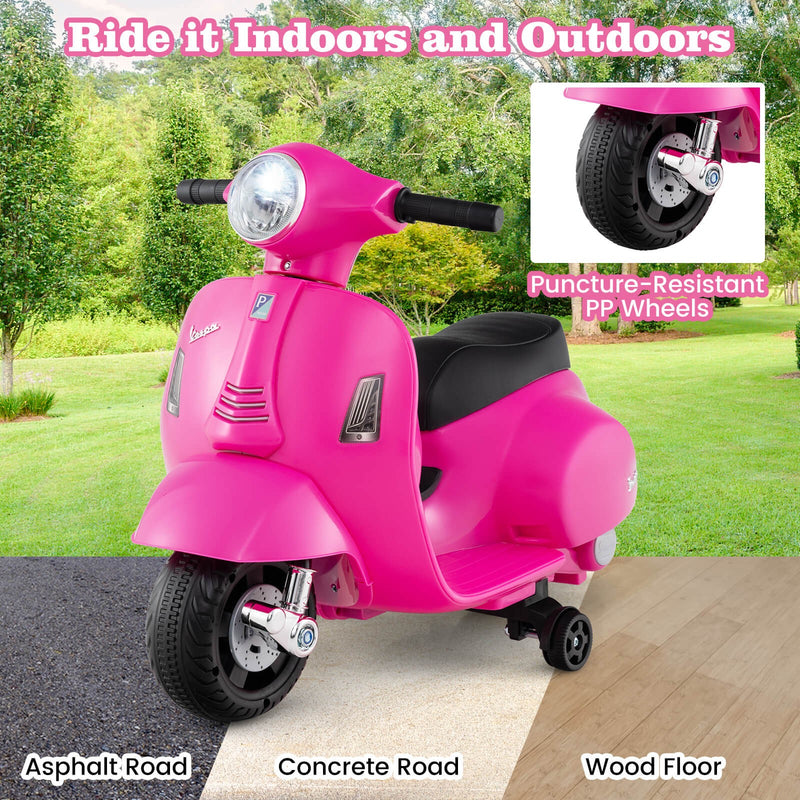 Kids Ride-On Motorcycle with Training Wheels, Headlight, Horn, and 6V Battery Magic Cars 6