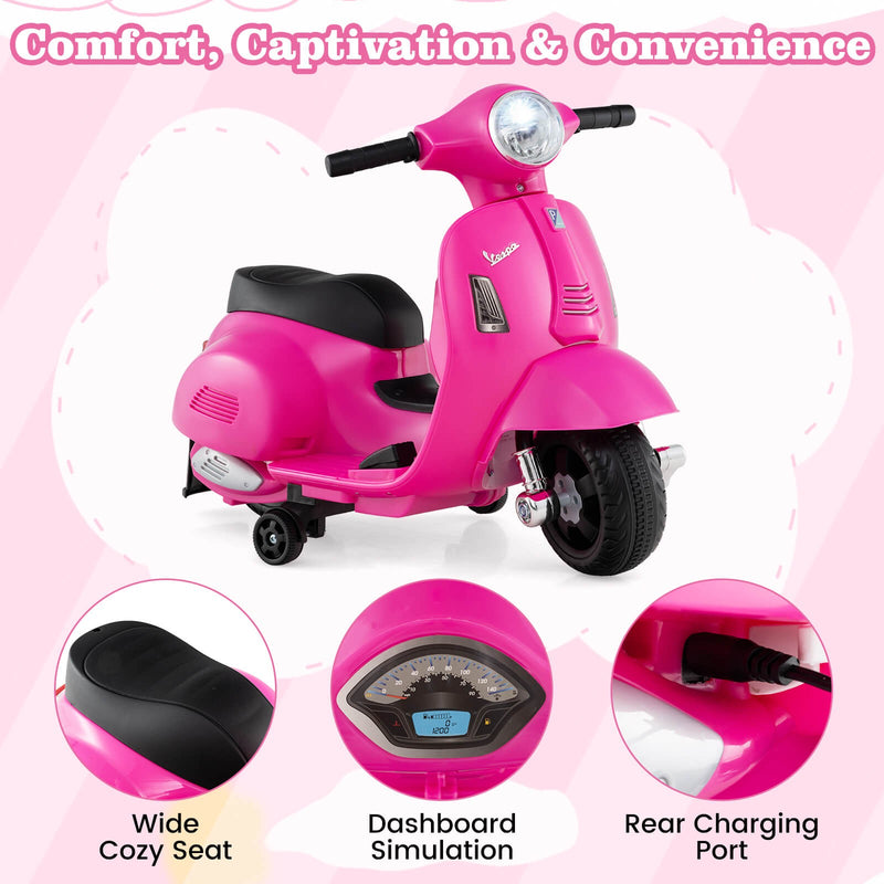 Kids Ride-On Motorcycle with Training Wheels, Headlight, Horn, and 6V Battery Magic Cars 8