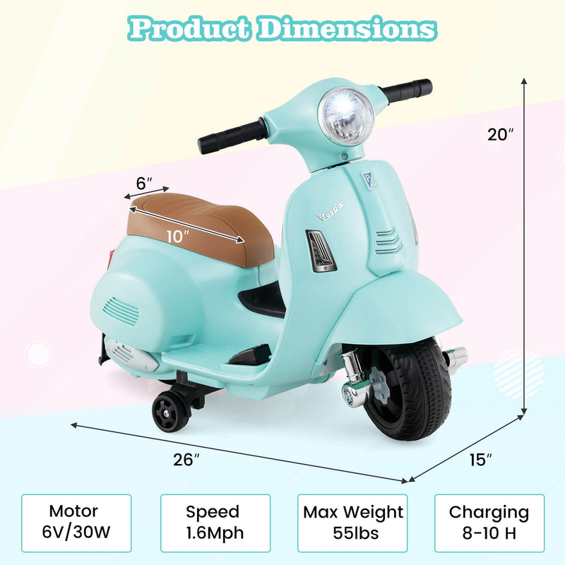 Kids Ride-On Motorcycle with Training Wheels, Headlight, Horn, and 6V Battery Magic Cars 1