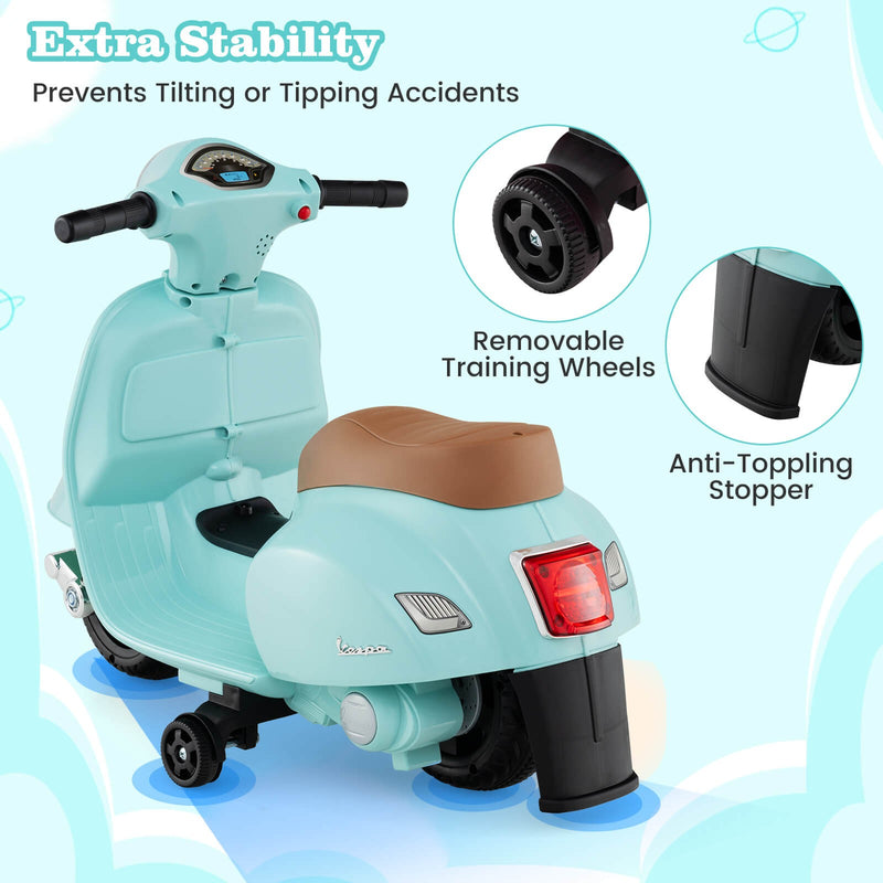 Kids Ride-On Motorcycle with Training Wheels, Headlight, Horn, and 6V Battery Magic Cars 3