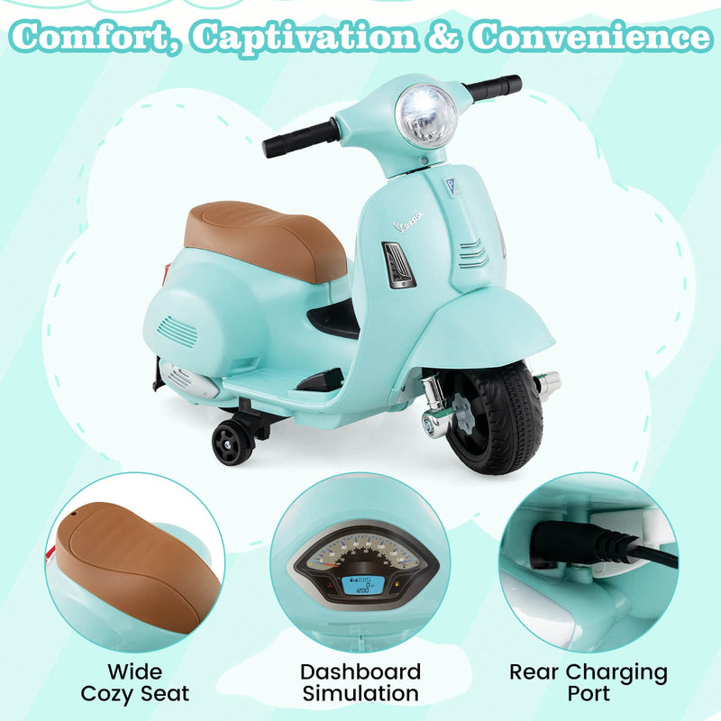 Kids Ride-On Motorcycle with Training Wheels, Headlight, Horn, and 6V Battery Magic Cars 8