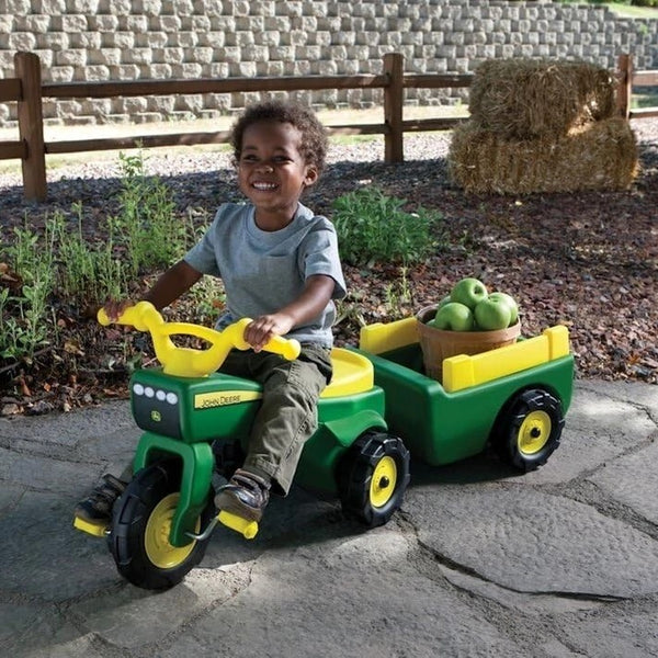 John Deere Plastic Trike with Cart