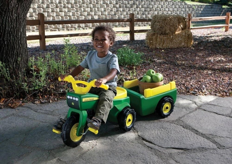 John Deere Plastic Trike with Cart