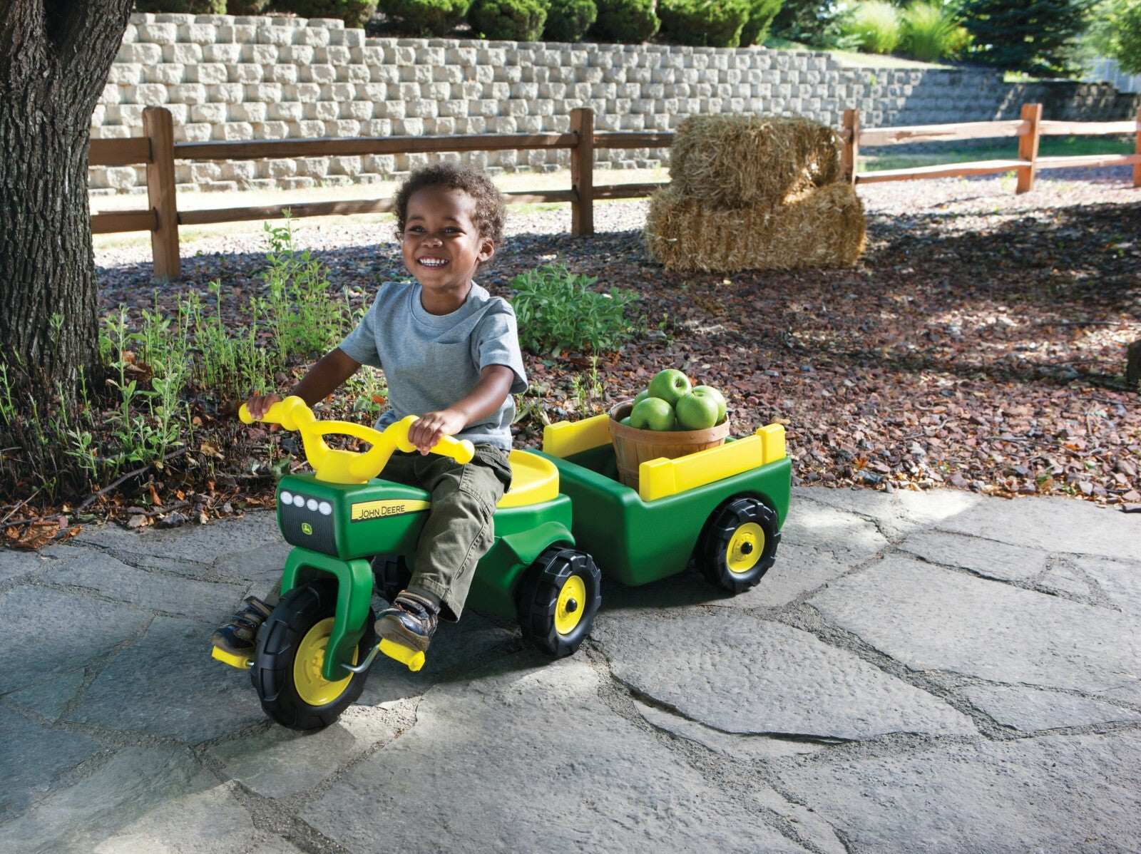 Kids Pedal Tractor with Removable Trailer for Indoor and Outdoor Play