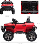 12V Electric Red Kids Ride-On Police SUV Truck with 2 Seats, Remote Control and MP3 Player Magic Cars 4