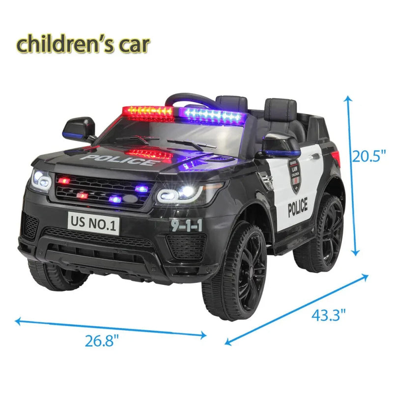 12V Battery-Powered Kids Ride-On Police Car with Parental Remote Control Magic Cars 7