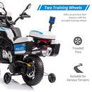 12V Kids Police Ride-On Motorcycle with 7Ah Battery, Training Wheels, and Storage Box Magic Cars 4