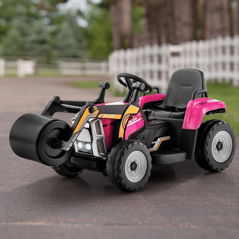 12V Kids Electric Ride-On Tractor with Remote Control, LED Lights, and Music – Pink Magic Cars 2