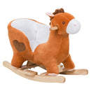 Deluxe Kids Wooden Ride-On Rocking Horse with Songs and Sturdy Animal Design Magic Cars 0